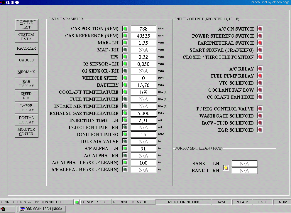 Data Parametrs and others Menu